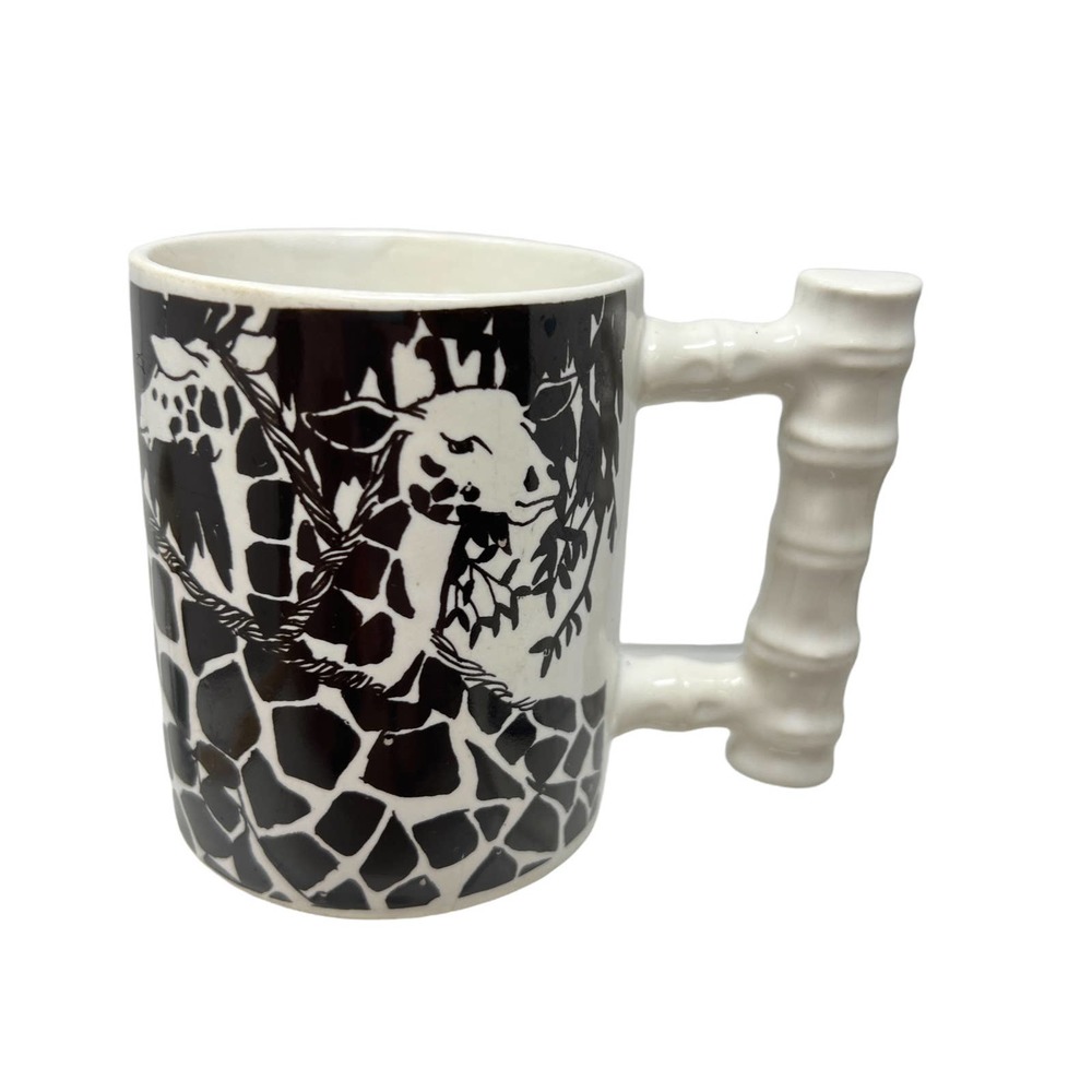 Vintage Vandor‎ Imports Giraffe Coffee Mug Bamboo Style Handle